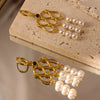 1 Pair Elegant Retro Geometric Plating Inlay Copper Artificial Pearls Drop Earrings