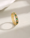 Wholesale Elegant Geometric Copper Inlay 18K Gold Plated Zircon Rings