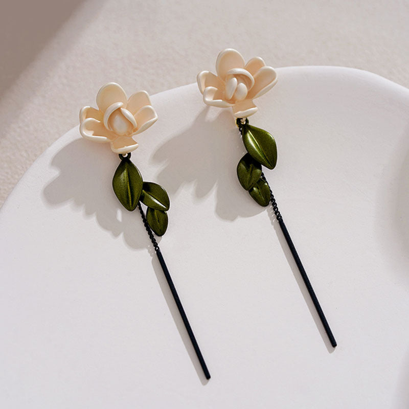 1 Pair Sweet Flower Plating Alloy Drop Earrings