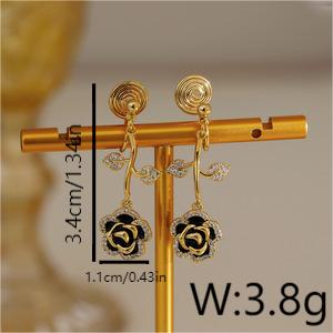 1 Pair Sweet Simple Style Flower Plating Copper 18K Gold Plated Dangling Earrings