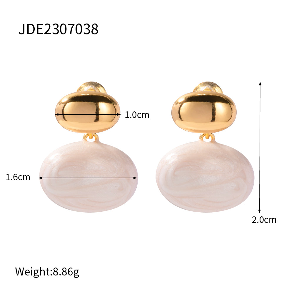 1 Pair Simple Style Classic Style Solid Color Copper Alloy 18K Gold Plated Drop Earrings