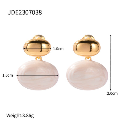 1 Pair Simple Style Classic Style Solid Color Copper Alloy 18K Gold Plated Drop Earrings