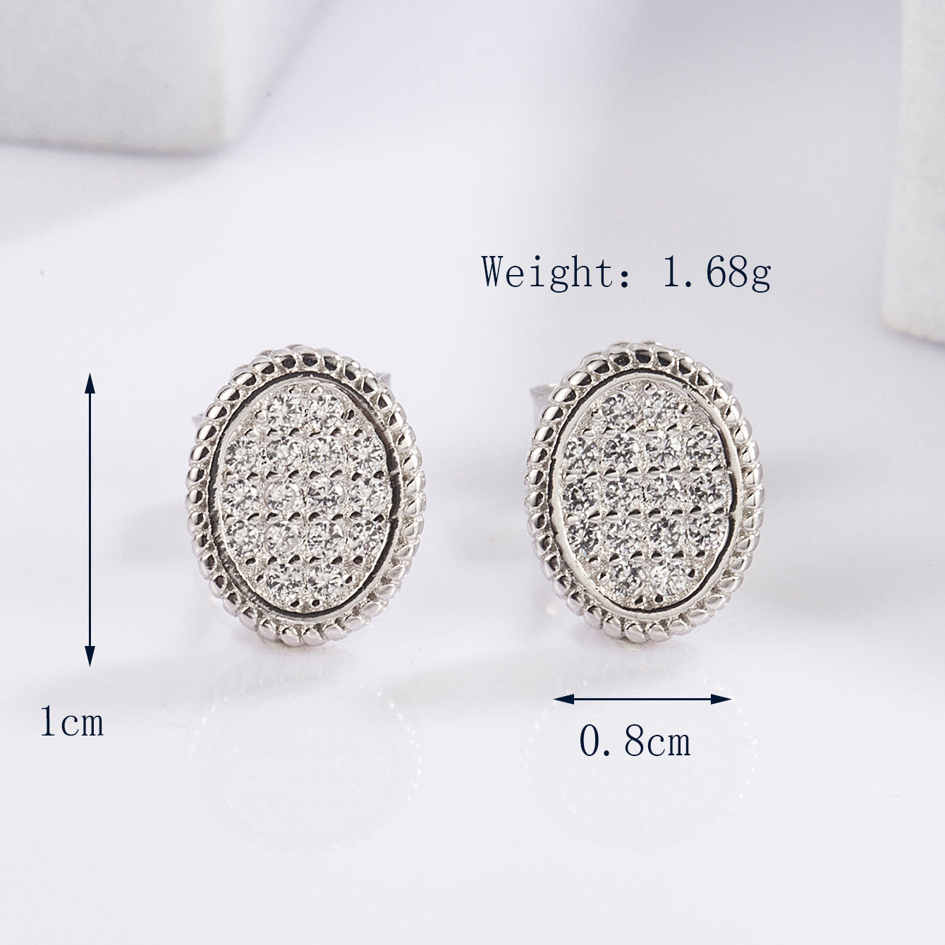 1 Pair Elegant Glam Luxurious Round Oval Bow Knot Plating Inlay Sterling Silver Zircon White Gold Plated Ear Studs