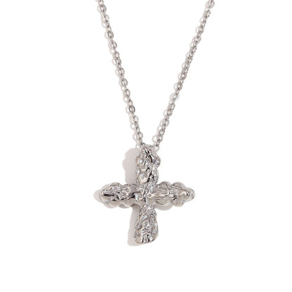 Stainless Steel 18K Gold Plated Vintage Style Classic Style Cross Plating Pendant Necklace