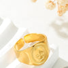 Stainless Steel 18K Gold Plated Nordic Style Gothic Punk Solid Color Skull Open Rings