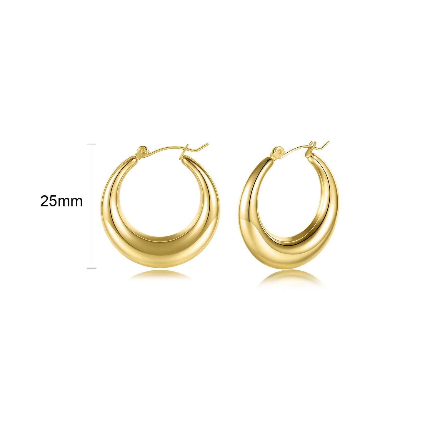 1 Pair Simple Style Round Stainless Steel 18K Gold Plated Ear Studs