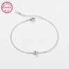 Sterling Silver White Gold Plated Simple Style Classic Style Letter Plating Inlay Zircon Bracelets