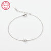 Sterling Silver White Gold Plated Simple Style Classic Style Letter Plating Inlay Zircon Bracelets