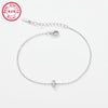 Sterling Silver White Gold Plated Simple Style Classic Style Letter Plating Inlay Zircon Bracelets