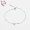 Sterling Silver White Gold Plated Simple Style Classic Style Letter Plating Inlay Zircon Bracelets