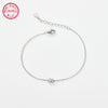 Sterling Silver White Gold Plated Simple Style Classic Style Letter Plating Inlay Zircon Bracelets