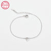 Sterling Silver White Gold Plated Simple Style Classic Style Letter Plating Inlay Zircon Bracelets