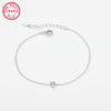 Sterling Silver White Gold Plated Simple Style Classic Style Letter Plating Inlay Zircon Bracelets