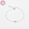 Sterling Silver White Gold Plated Simple Style Classic Style Letter Plating Inlay Zircon Bracelets