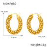 1 Pair Casual Retro O-Shape Titanium Steel 18K Gold Plated Earrings