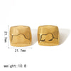 1 Pair Simple Style Classic Style Quadrilateral Plating Stainless Steel 18K Gold Plated Ear Studs