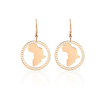 1 Pair Casual Streetwear Map Plating Stainless Steel 18K Gold Plated Drop Earrings