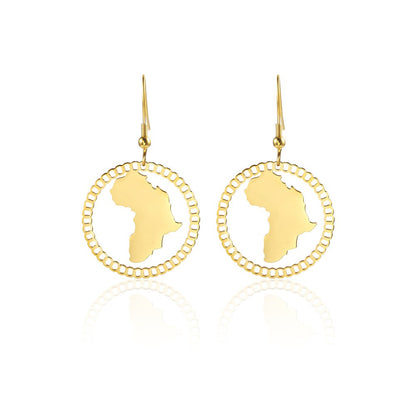 1 Pair Casual Streetwear Map Plating Stainless Steel 18K Gold Plated Drop Earrings