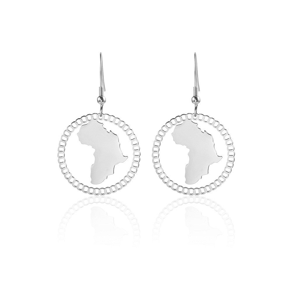 1 Pair Casual Streetwear Map Plating Stainless Steel 18K Gold Plated Drop Earrings