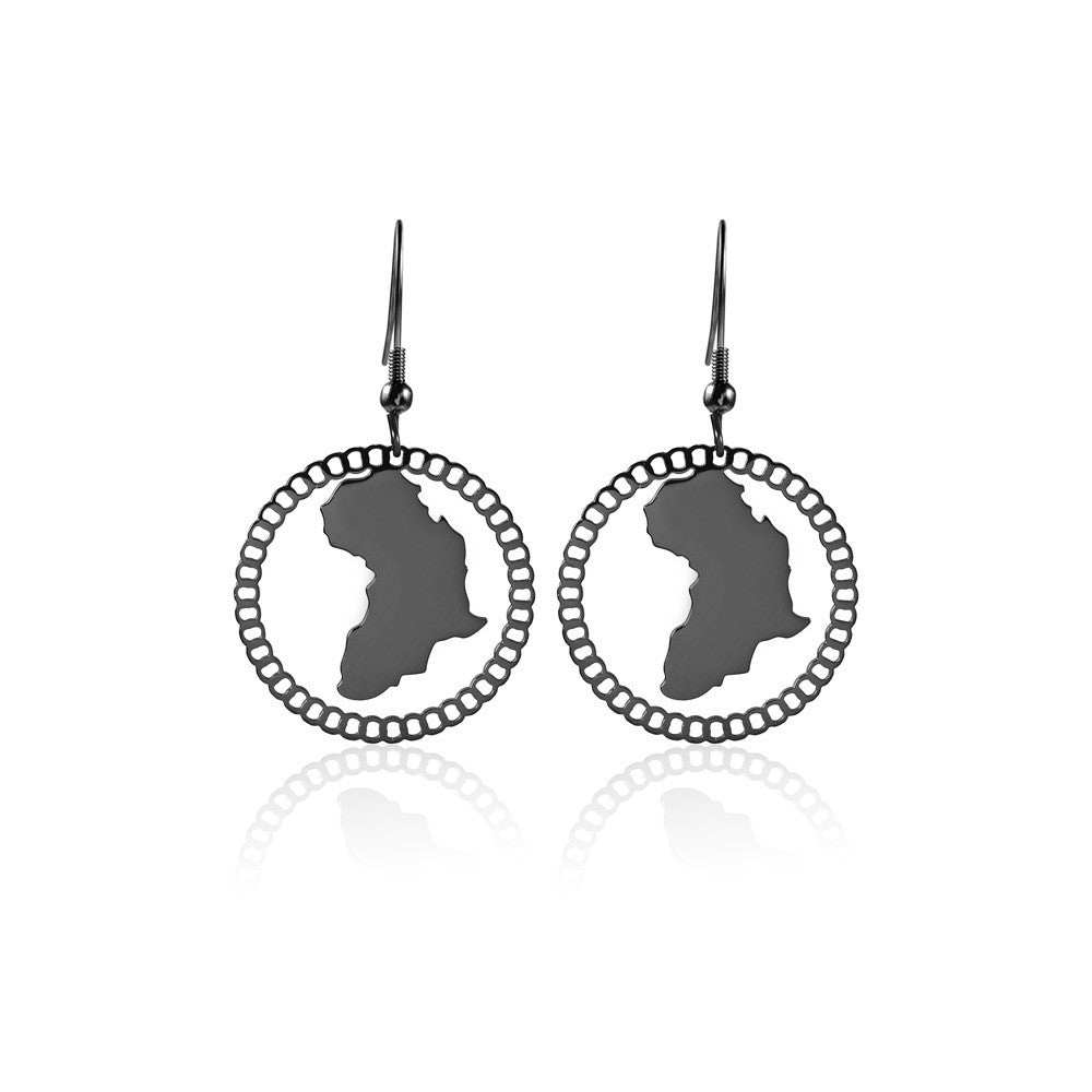 1 Pair Casual Streetwear Map Plating Stainless Steel 18K Gold Plated Drop Earrings