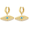 1 Pair Casual Streetwear Triangle Eye Plating Inlay Copper Zircon 18K Gold Plated Drop Earrings