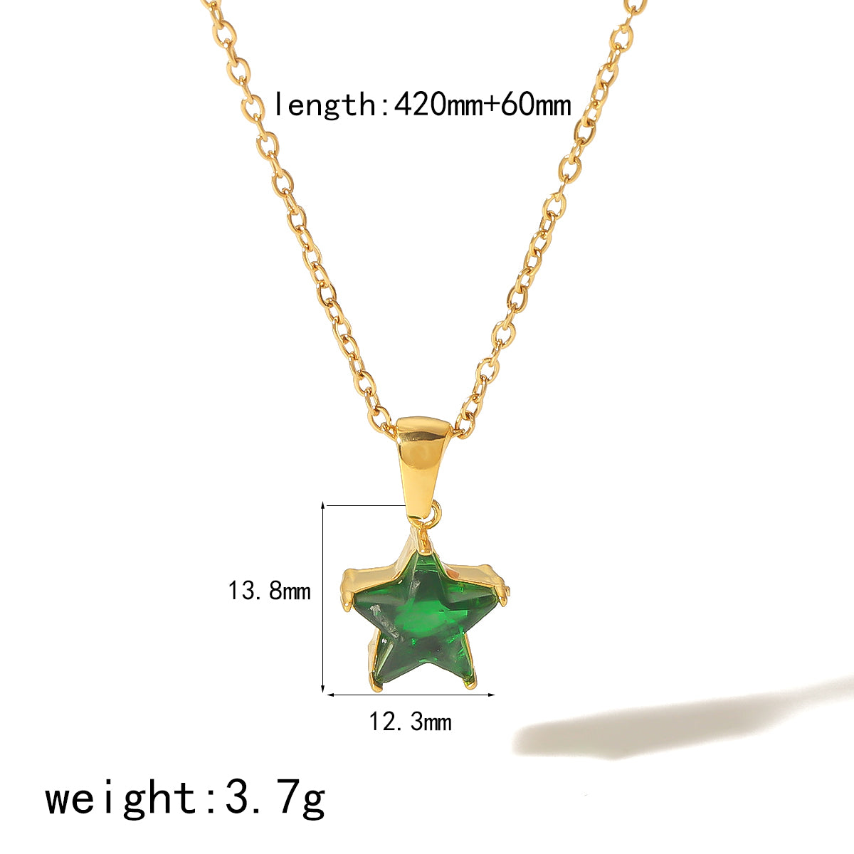 304 Stainless Steel 18K Gold Plated Simple Style Classic Style Polishing Plating Inlay Pentagram Zircon Pendant Necklace