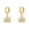 1 Pair Casual Streetwear Triangle Eye Plating Inlay Copper Zircon 18K Gold Plated Drop Earrings