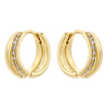 1 Pair Modern Style Shiny Double Ring Round Plating Inlay Copper Zircon 18K Gold Plated Earrings