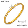 Elegant Simple Style Circle Round 18K Gold Plated Rhinestones Rhinestone Titanium Steel Wholesale Bangle