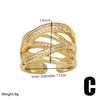 Wholesale Retro Geometric Copper Plating Inlay 18K Gold Plated Zircon Rings