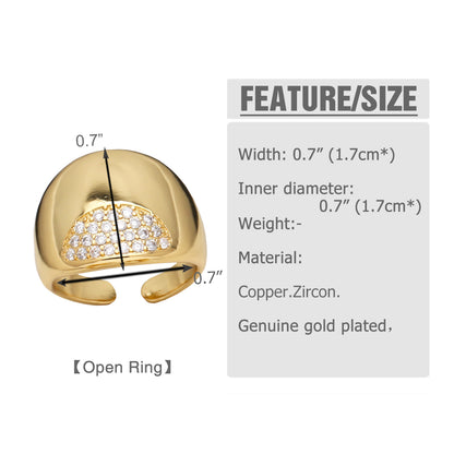 Wholesale Modern Style Simple Style Heart Shape Copper Plating Inlay 18K Gold Plated Zircon Rings