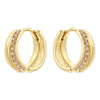 1 Pair Modern Style Shiny Double Ring Round Plating Inlay Copper Zircon 18K Gold Plated Earrings