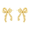 1 Pair Elegant Heart Shape Bow Knot Copper 18K Gold Plated Earrings