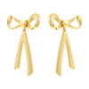 1 Pair Elegant Heart Shape Bow Knot Copper 18K Gold Plated Earrings