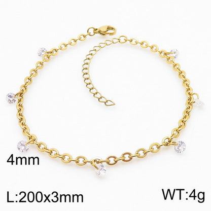 Basic Solid Color Stainless Steel 18K Gold Plated Bracelets In Bulk