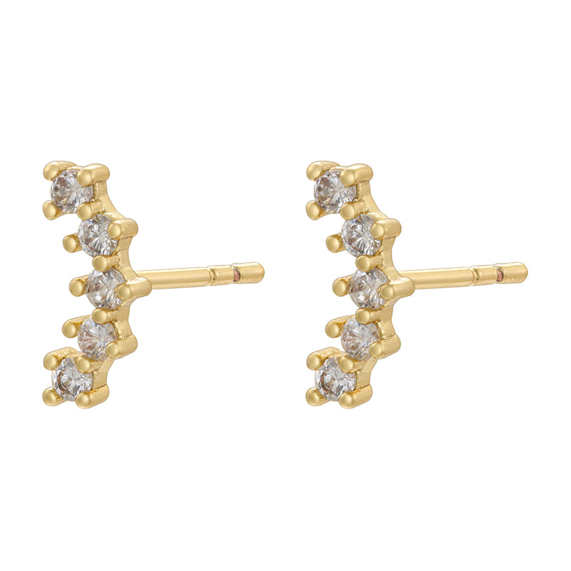 1 Pair Casual Elegant Simple Style Tortoise Butterfly Inlay Copper Zircon 18K Gold Plated Ear Studs