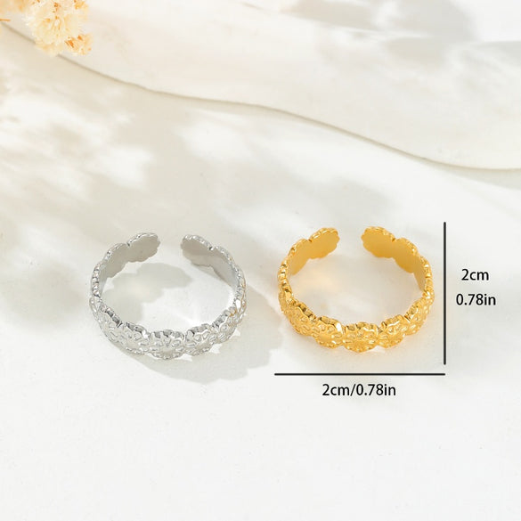 Stainless Steel Casual Roman Style Solid Color Open Rings