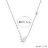 Sterling Silver Casual Fish Tail Inlay Artificial Crystal Pendant Necklace