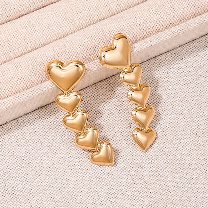 1 Pair Cute Sweet Heart Shape Ferroalloy Ear Studs