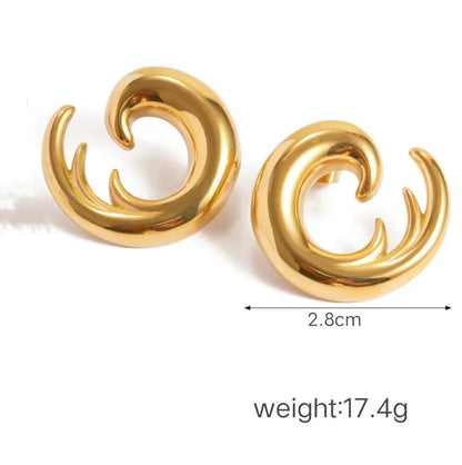 1 Pair Simple Style C Shape Plating Stainless Steel 18K Gold Plated Ear Studs