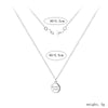 Sterling Silver Simple Style Classic Style Solid Color Plating Inlay Zircon Double Layer Necklaces