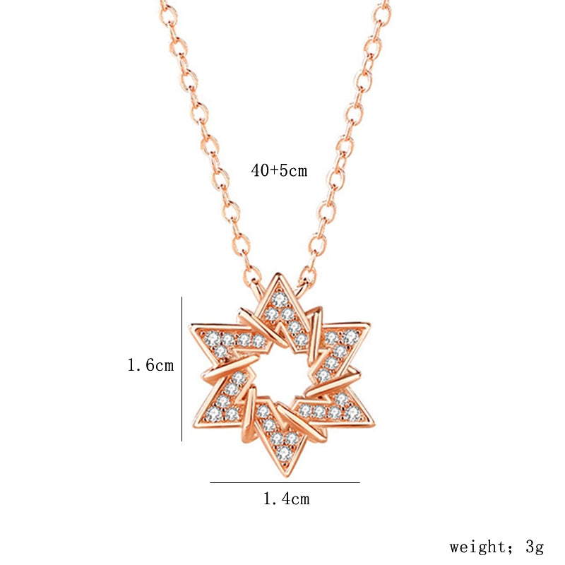 Sterling Silver Simple Style Classic Style Solid Color Plating Inlay Zircon Double Layer Necklaces