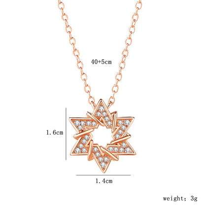 Sterling Silver Simple Style Classic Style Solid Color Plating Inlay Zircon Double Layer Necklaces