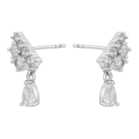 1 Pair Casual Elegant Simple Style Water Droplets Plating Inlay Copper Zircon 18K Gold Plated Ear Studs