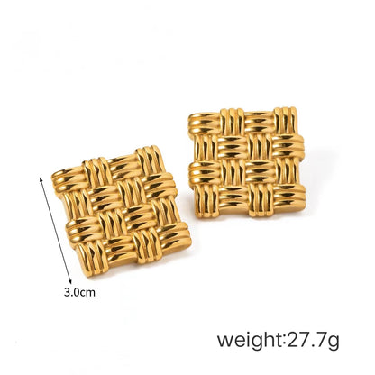 1 Pair Commute C Shape Plating Stainless Steel 18K Gold Plated Ear Studs