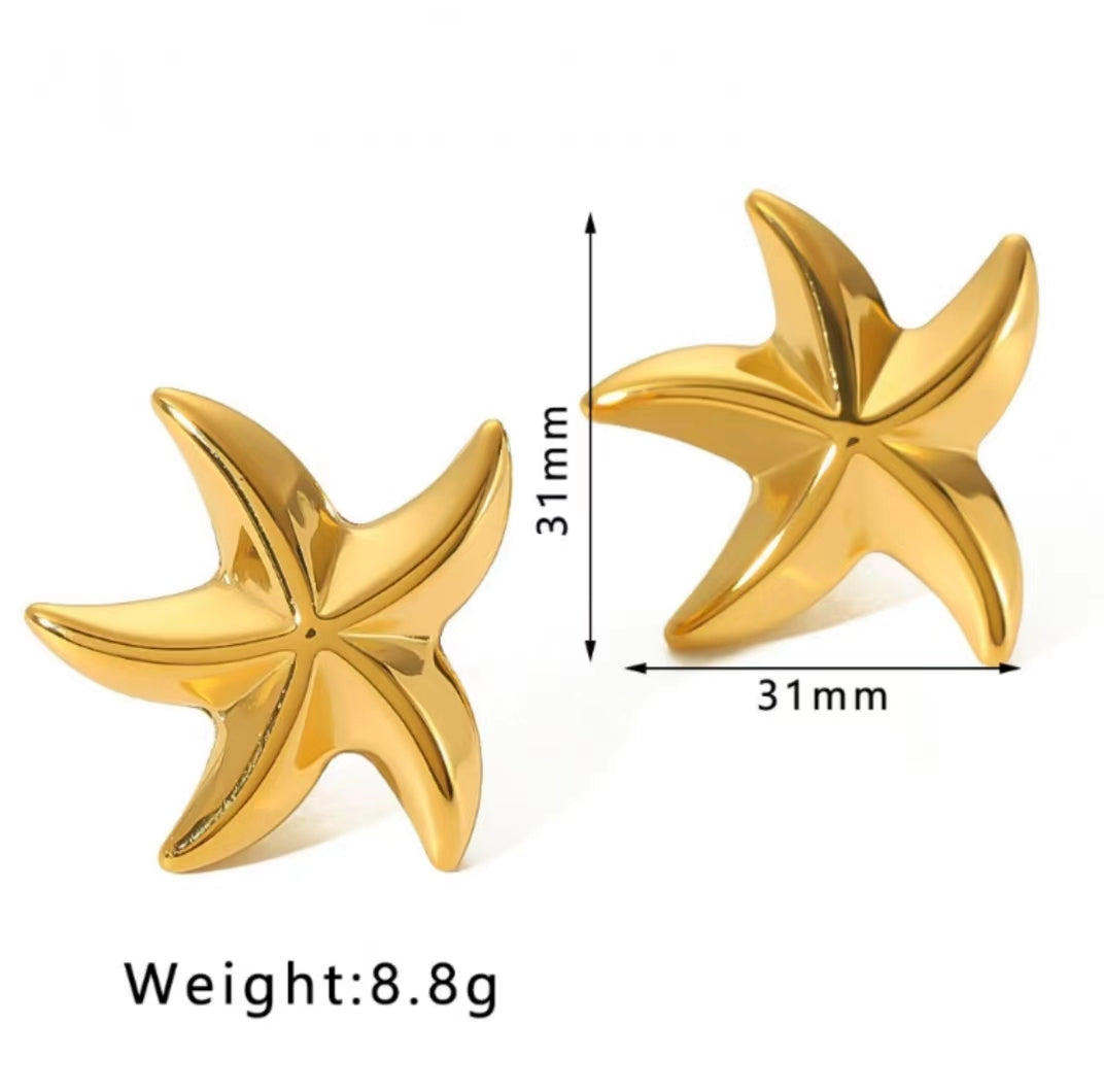 1 Pair Commute C Shape Plating Stainless Steel 18K Gold Plated Ear Studs