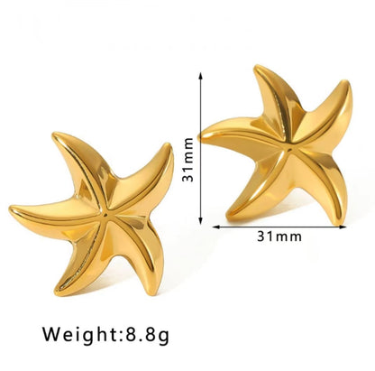 1 Pair Commute C Shape Plating Stainless Steel 18K Gold Plated Ear Studs