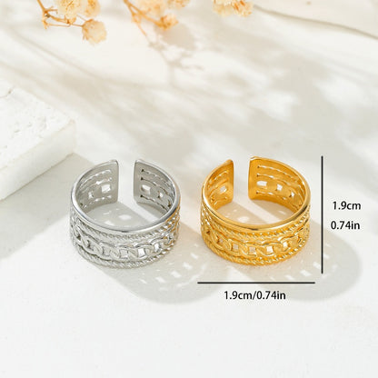 Stainless Steel 18K Gold Plated Simple Style Classic Style Animal Flower Plating Rings