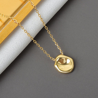 Sterling Silver Silver Plated Simple Style Classic Style Solid Color Plating Pendant Necklace