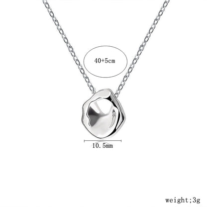 Sterling Silver Silver Plated Simple Style Classic Style Solid Color Plating Pendant Necklace